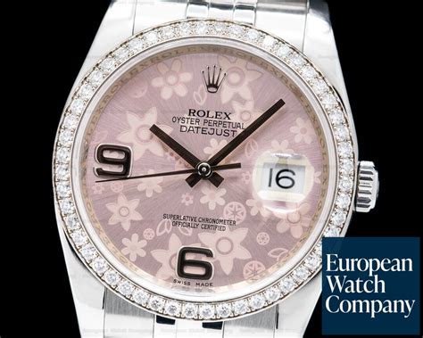 rolex datejust pink floral dial|Rolex 34 Datejust pink face.